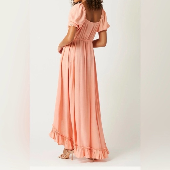 NWT Patrons of Peace Pink Clay Boho Cottagecore Puff Sleeve Midi Dress XS - Picture 3 of 14